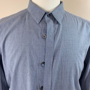 Theory Zack PS Blue Tessel Casual Button Up